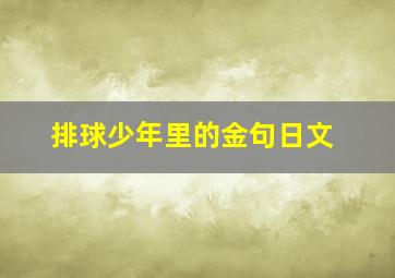 排球少年里的金句日文