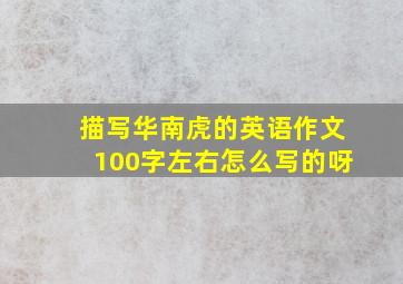 描写华南虎的英语作文100字左右怎么写的呀