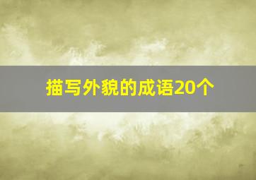 描写外貌的成语20个