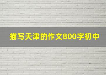 描写天津的作文800字初中