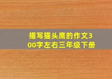 描写猫头鹰的作文300字左右三年级下册