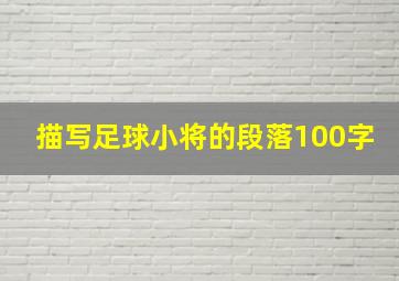 描写足球小将的段落100字