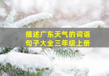 描述广东天气的词语句子大全三年级上册