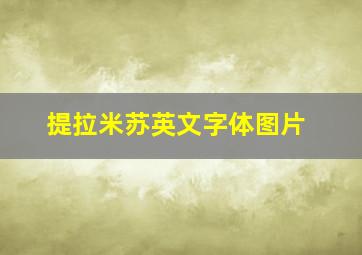 提拉米苏英文字体图片