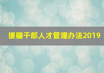 援疆干部人才管理办法2019