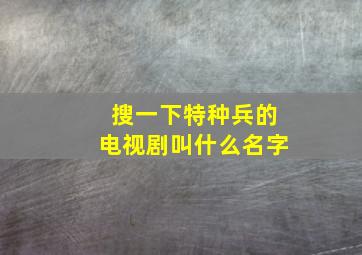 搜一下特种兵的电视剧叫什么名字