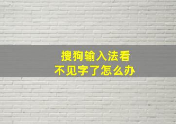 搜狗输入法看不见字了怎么办