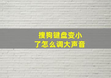 搜狗键盘变小了怎么调大声音