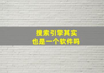 搜索引擎其实也是一个软件吗