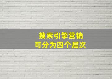 搜索引擎营销可分为四个层次