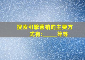 搜索引擎营销的主要方式有:_____等等