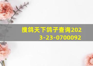 搜鸽天下鸽子查询2023-23-0700092