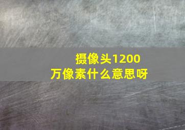 摄像头1200万像素什么意思呀