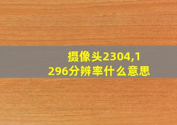 摄像头2304,1296分辨率什么意思