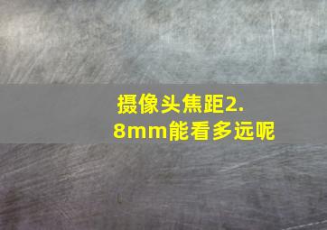 摄像头焦距2.8mm能看多远呢