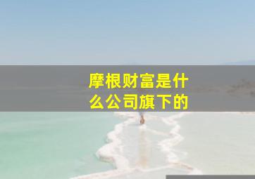 摩根财富是什么公司旗下的