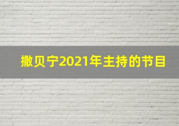 撒贝宁2021年主持的节目