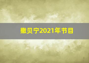 撒贝宁2021年节目