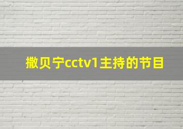 撒贝宁cctv1主持的节目