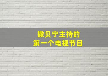 撒贝宁主持的第一个电视节目