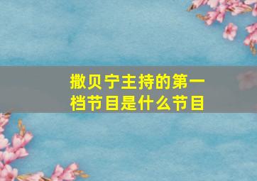 撒贝宁主持的第一档节目是什么节目