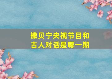 撒贝宁央视节目和古人对话是哪一期