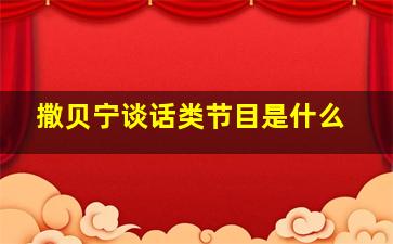 撒贝宁谈话类节目是什么