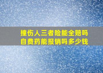 撞伤人三者险能全赔吗自费药能报销吗多少钱