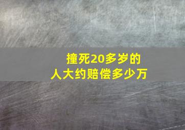 撞死20多岁的人大约赔偿多少万