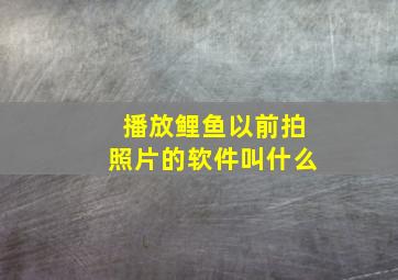 播放鲤鱼以前拍照片的软件叫什么