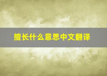 擅长什么意思中文翻译