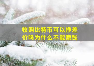 收购比特币可以挣差价吗为什么不能赚钱