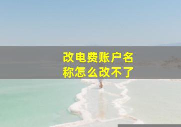 改电费账户名称怎么改不了