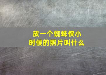 放一个蜘蛛侠小时候的照片叫什么