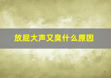 放屁大声又臭什么原因