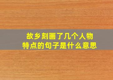 故乡刻画了几个人物特点的句子是什么意思