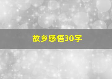 故乡感悟30字