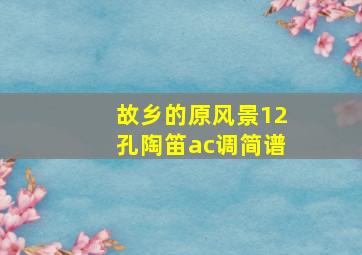 故乡的原风景12孔陶笛ac调简谱