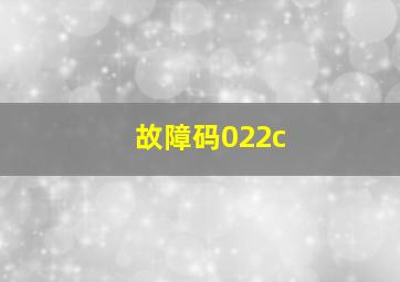 故障码022c