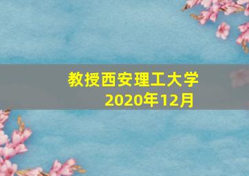 教授西安理工大学2020年12月