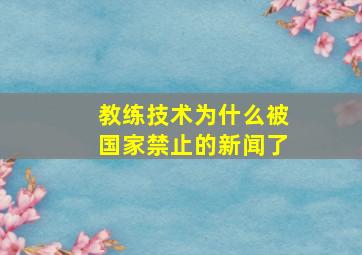 教练技术为什么被国家禁止的新闻了