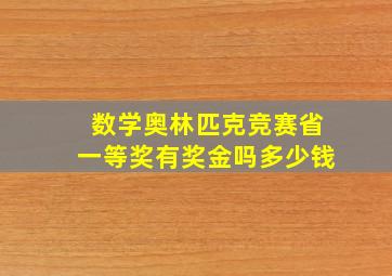 数学奥林匹克竞赛省一等奖有奖金吗多少钱