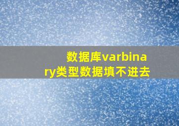 数据库varbinary类型数据填不进去