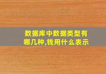 数据库中数据类型有哪几种,钱用什么表示