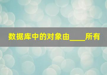 数据库中的对象由____所有