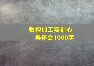 数控加工实训心得体会1000字