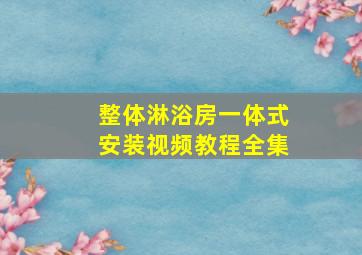 整体淋浴房一体式安装视频教程全集