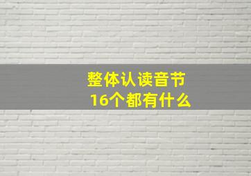 整体认读音节16个都有什么