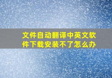 文件自动翻译中英文软件下载安装不了怎么办