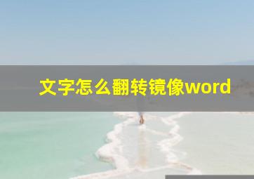 文字怎么翻转镜像word